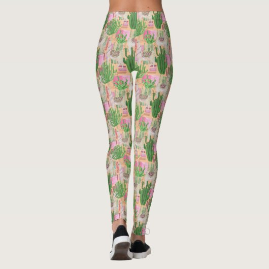 Colorful Waterverf Llama Pattern Leggings (Achterkant)