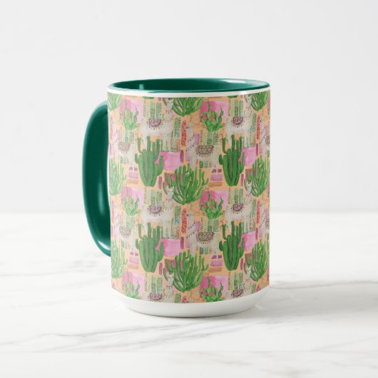 Colorful Waterverf Llama Pattern Mok (Voorkant links)