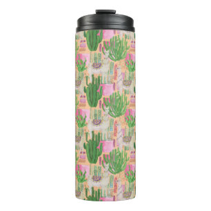 Colorful Waterverf Llama Pattern Thermosbeker