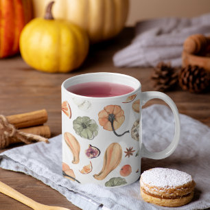 Colorful Waterverf Pumpkin Patroon   Autumn Vibes Koffiemok