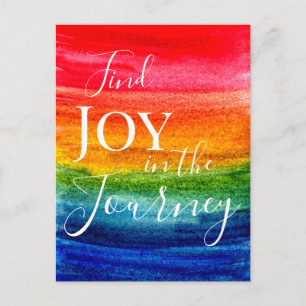 Colorful Waterverf Rainbow Joy Inspirerende Citaat Briefkaart