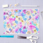 Colorful Waterverf Spring Flowers 1 Tissuepapier (Craft)