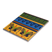 Colorful Wave and Flowers Tegeltje (Zijkant)