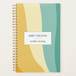 Colorful wave lines personalized planner