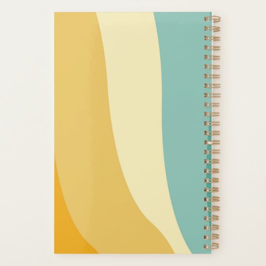 Colorful wave lines personalized planner (Achterkant)