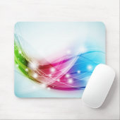Colorful Waves Blue Background Mousepad Muismat (Met muis)