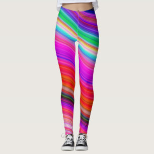Colorful Waves Rainbow Colors Patroon Leggings