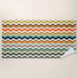 Colorful Wavy Zigzag Multicolored Pattern Strandlaken