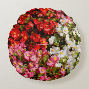 Colorful Wax Begonias Rond Kussen