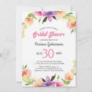 Colorful Wedding Floral Wreath Kaart