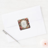 Colorful Wedding Floral Wreath Vierkante Sticker (Envelop)