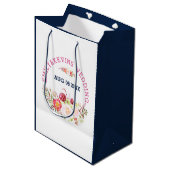 Colorful Wedding Flowers Bouquet & Text Medium Cadeauzakje (Voorkant Gekanteld)