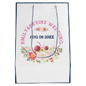 Colorful Wedding Flowers Bouquet & Text Medium Cadeauzakje (Achterkant)