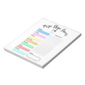 Colorful Weekly Meal Plan Notepad Notitieblok (Gedraaid)