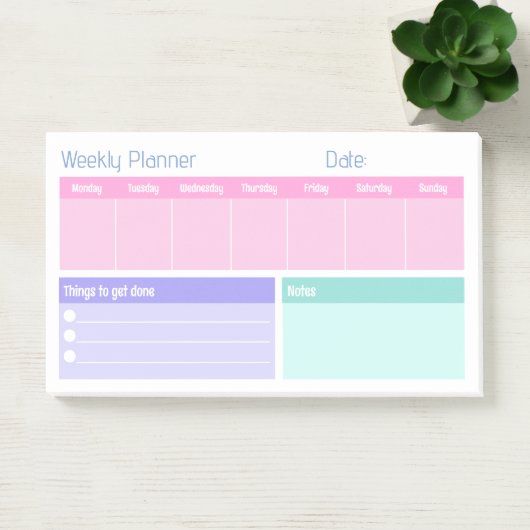 Colorful Weekly Planner Post-it® Notes (Kantoor)