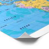 COLORFUL-WERELDKAART POSTER (Hoek)