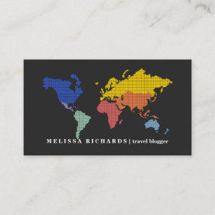 Colorful Wereldkaart Travel Blog Visitekaartje