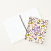 Colorful Whimsical Butterflies Patroonmonogram Notitieboek (Binnen)