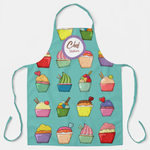Colorful Whimsical Desserts Editable Schort