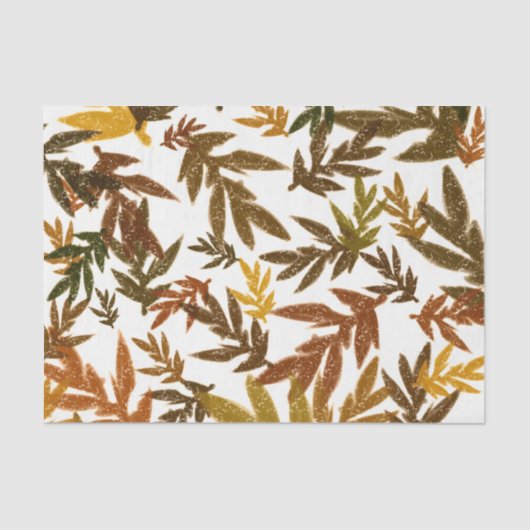 Colorful Whimsical Herfst Autumn Rustic Leaves Tissuepapier (Voorkant)