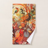Colorful Whimsical Tropical Bird Bad Handdoek (Handdoek)