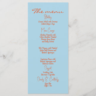 Colorful Whimsical Vintage Handwritten Style  Menu