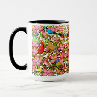 Colorful Wild Birds Art Coffee Mok