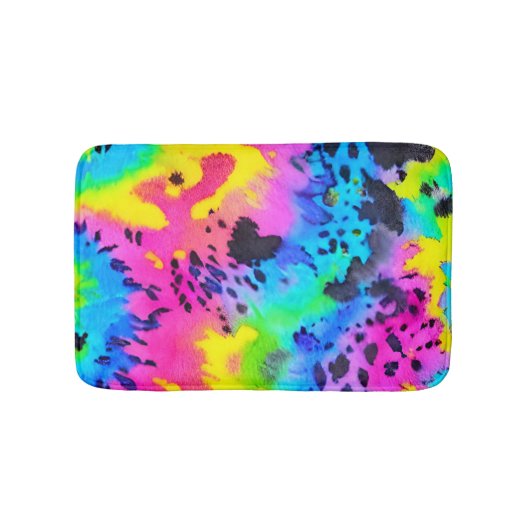 Colorful Wild Cheetah Tye Dye Pattern Badmat (Voorkant)