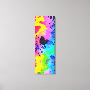 Colorful Wild Cheetah Tye Dye Pattern Canvas Afdruk
