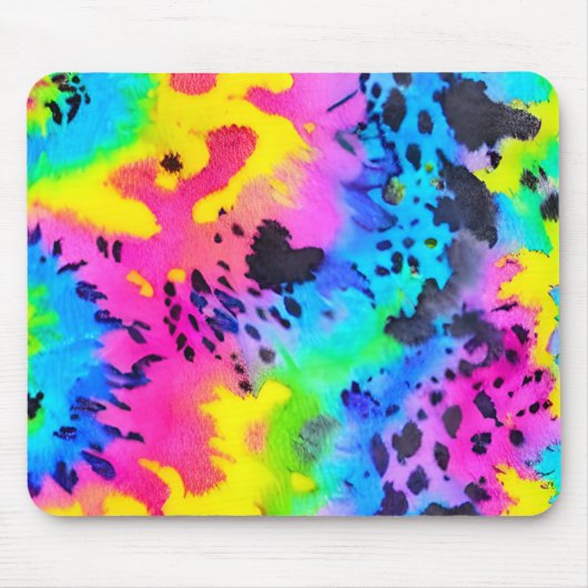 Colorful Wild Cheetah Tye Dye Pattern Muismat (Voorkant)