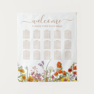Colorful Wild Flower Country Wedding Seating Chart Wandkleed
