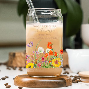 Colorful Wild Flowers Country Floral Vaarwel Miss Blikvorm Glas