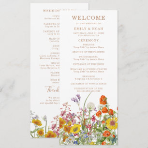 Colorful Wild Flowers Country Weddenschap Programma