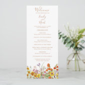 Colorful Wild Flowers Country Weddenschap Programma (Staand voorkant)