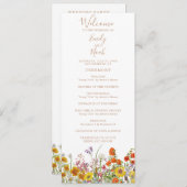 Colorful Wild Flowers Country Weddenschap Programma (Voorkant / Achterkant)