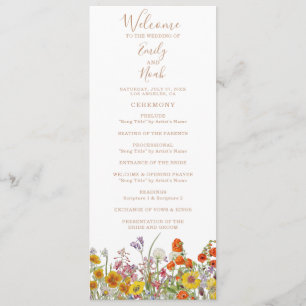 Colorful Wild Flowers Country Weddenschap Programma