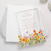 Colorful Wild Flowers Country Weddenschap Vellum Uitnodigingen