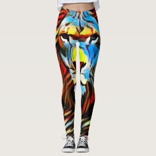 Colorful Wild Lion uit Judah Oil Paint Leggings