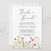 Colorful Wildflower Botanical Wedding Brunch Kaart (Voorkant)