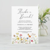 Colorful Wildflower Botanical Wedding Brunch Kaart (Staand voorkant)