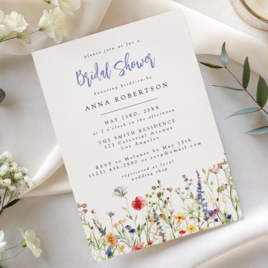Colorful Wildflower Bridal Shower Invitation