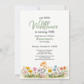 Colorful Wildflower Butterfly 1st Birthday Kaart (Voorkant)