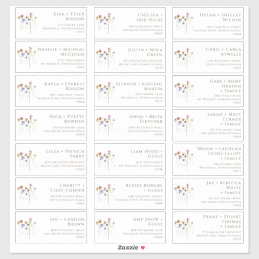 Colorful Wildflower | Guest Address Labels (Vel)