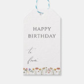 Colorful Wildflower Happy Birthday Cadeaulabel (Voorkant)