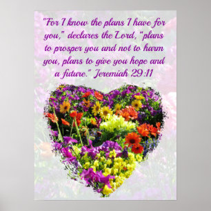 COLORFUL WILDFLOWER JEREMIAH 29:11 ORIGINEEL POSTER