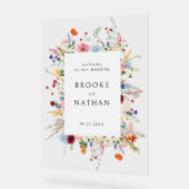 Colorful Wildflower Weddenschap Acryl Bord (Hoek)