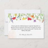 Colorful Wildflower Weddenschap Hartelijk dank Bedankkaart (Achterkant)