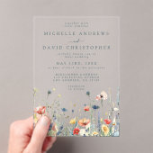 Colorful Wildflower Wedding Acryl Uitnodigingen (Insitu (Draagbaar))
