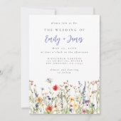 Colorful Wildflower Wedding Kaart (Voorkant)