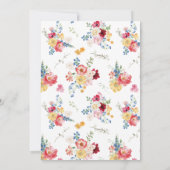 Colorful Wildflower Wedding Save The Date (Achterkant)